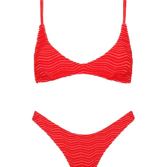 Triangl MAIA - MATO Red Terry Towelling Scoop Bikini Set - Picture 1 of 3